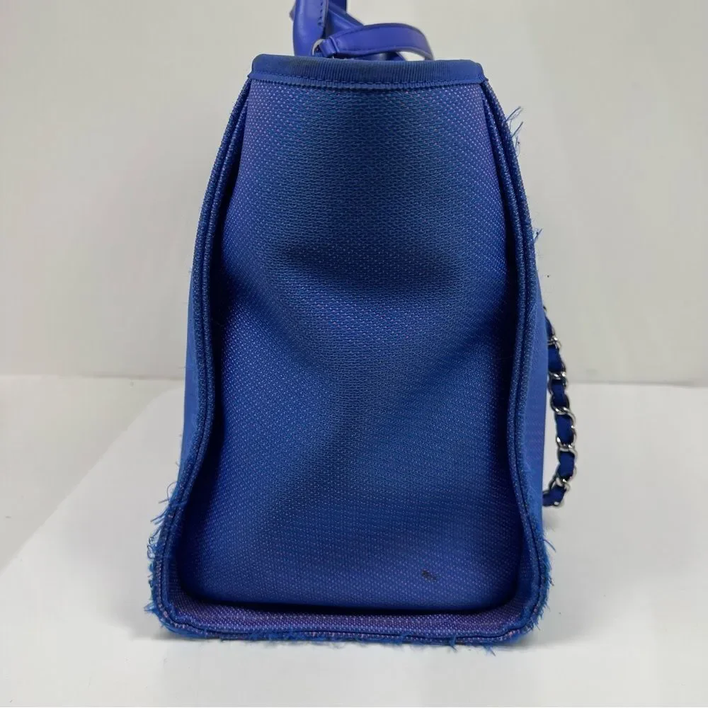 Chanel SS21 Electric Blue Neon Orange Medium Deauville Tote Bag